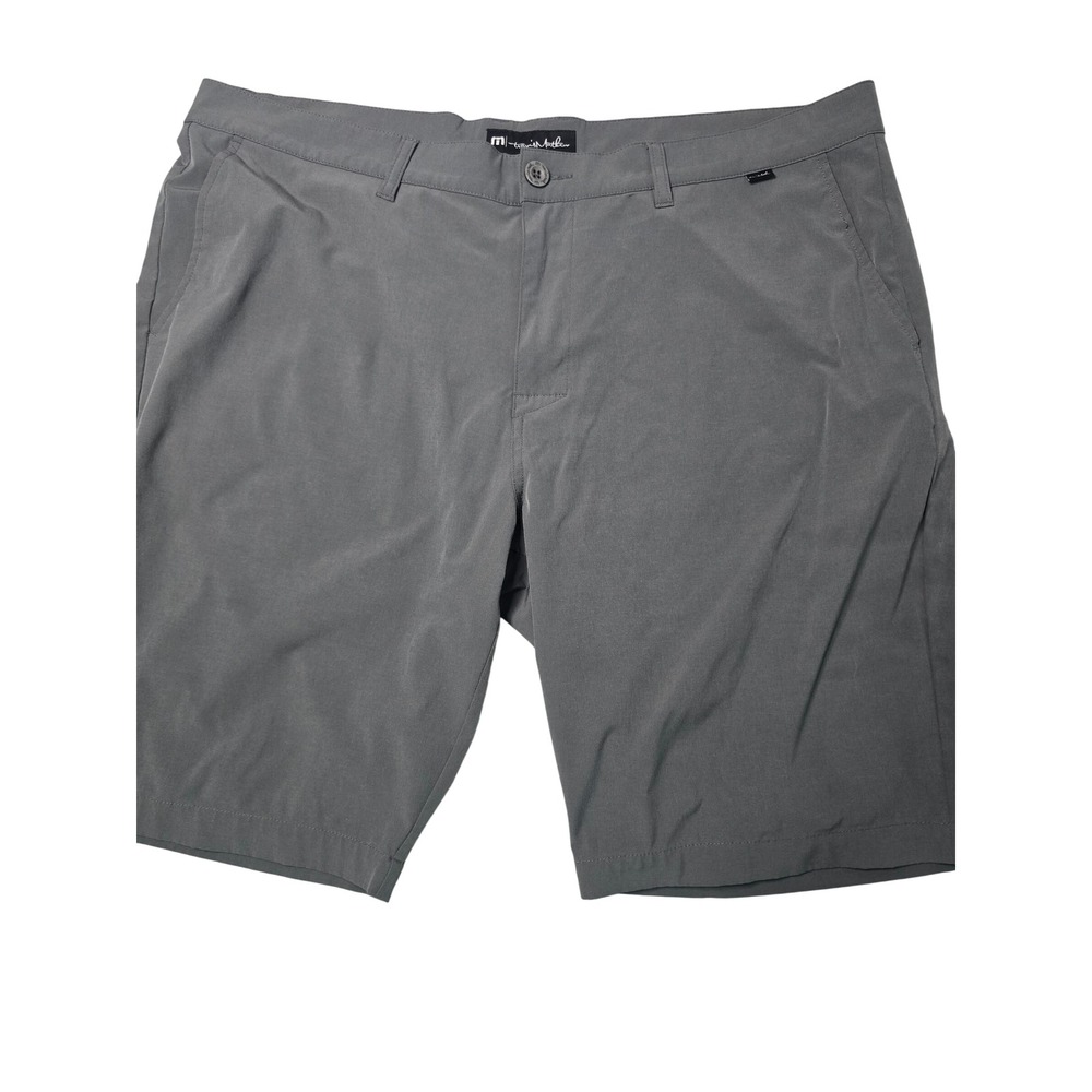 TravisMathew Beck Mens Gray Performance Golf Chino Shorts Size 40 Stretch